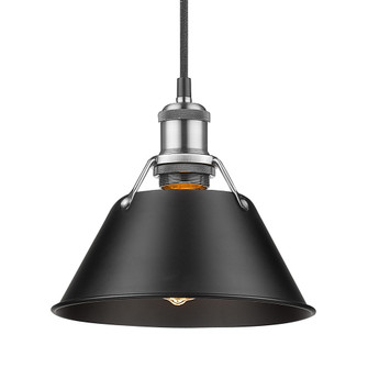 Yep by Golden Lighting Orwell 1-light 8in Pendant in Pewter and Matte Black shade (36|3306-S PW-BLK)