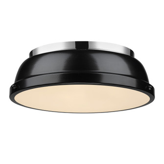 Yep by Golden Lighting Duncan 2-light Flush Mount in Chrome and Black shade (36|3602-14 CH-BK)