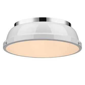 Yep by Golden Lighting Duncan 2-light Flush Mount in Chrome and White shade (36|3602-14 CH-WH)