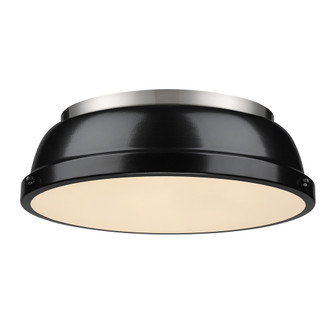 Duncan 14'' Flush Mount in Pewter with a Black Shade (36|3602-14 PW-BK)