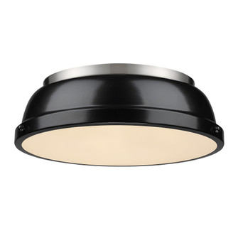 Yep by Golden Lighting Duncan 2-light Flush Mount in Pewter and Black shade (36|3602-14 PW-BK)