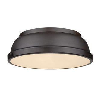 Duncan 14'' Flush Mount in Rubbed Bronze with a Rubbed Bronze Shade (36|3602-14 RBZ-RBZ)
