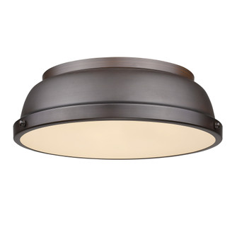 Yep by Golden Lighting Duncan 2-light Flush Mount in Rubbed Bronze and Rubbed Bronze shade (36|3602-14 RBZ-RBZ)