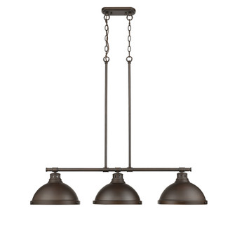 Duncan 3 Light Linear Pendant in Rubbed Bronze with Rubbed Bronze Shades (36|3602-3LP RBZ-RBZ)