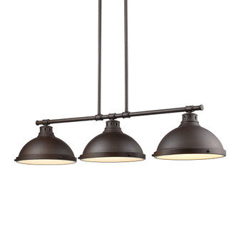 Yep by Golden Lighting Duncan 3-light Island Light in Rubbed Bronze and Rubbed Bronze shade (36|3602-3LP RBZ-RBZ)
