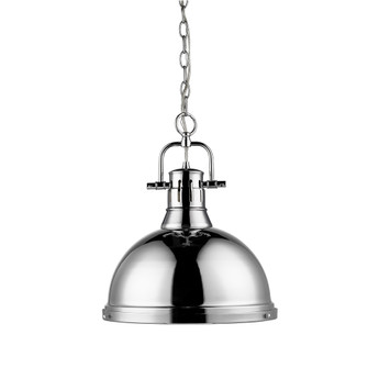 Duncan 1 Light Pendant with Chain in Chrome with a Chrome Shade (36|3602-L CH-CH)