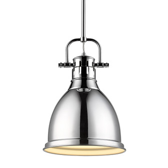 Yep by Golden Lighting Duncan 1-light 9in Rod Hung Pendant in Chrome (36|3604-S CH-CH)