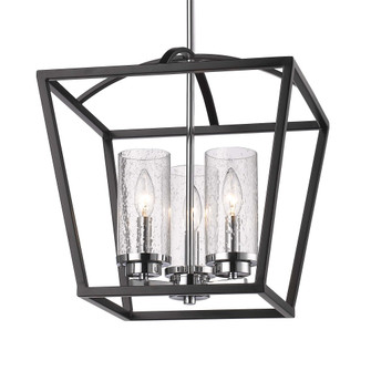 Golden Lighting Mercer 3-light Pendant in Matte Black and Chrome Accents (36|4309-3P BLK-SD)