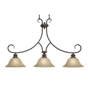 Lancaster 3 Light Linear Pendant in Rubbed Bronze with Antique Marbled Glass (36|6005-10 RBZ)