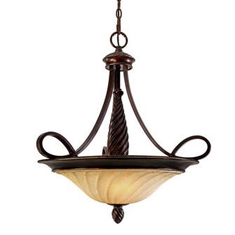 Wry Lighting Torbellino 3-light Pendant in Cordoban Bronze and Remolino Glass (36|8106-3P CDB)
