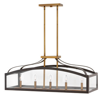 Large Five Light Linear Chandelier (87|3416BZ)