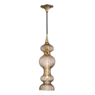 1 LIGHT PENDANT WITH BRONZE GLASS (57|1600-AGB-BZ)