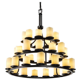 Dakota 36-Light 3-Tier Ring Chandelier (254|CNDL-8712-14-CREM-MBLK)