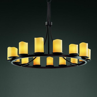 Dakota 15-Light 1-Tier Ring Chandelier (254|CNDL-8715-14-AMBR-MBLK)