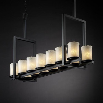 Dakota 14-Light Bridge Chandelier (Tall) (254|GLA-8764-16-WHTW-MBLK)