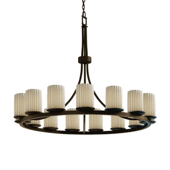 Dakota 15-Light 1-Tier Ring Chandelier (254|POR-8715-10-PLET-DBRZ)