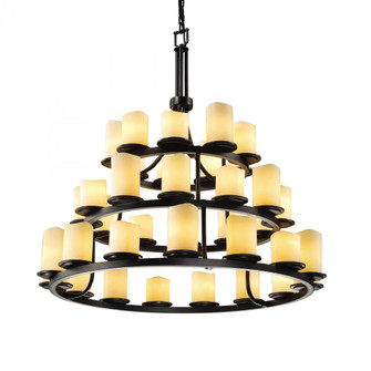 Dakota 36-Light 3-Tier Ring LED Chandelier (254|CNDL-8712-14-CREM-MBLK-LED36-25200)