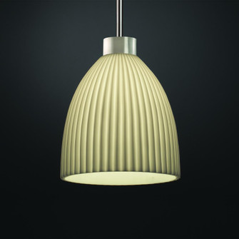 1-Light Large Tapered Cylinder Curved LED Pendant (254|PNA-8814-18-PLET-NCKL-RIGID-LED1-700)