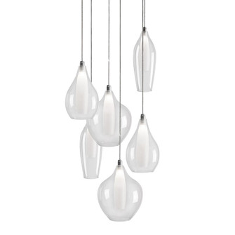 Victoria 6 Head Chrome Dimmable LED Multi Pendant (461|MP3006)