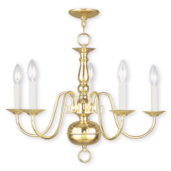 5 Light Polished Brass Chandelier (108|5005-02)