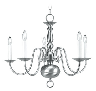 5 Light Brushed Nickel Chandelier (108|5005-91)