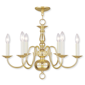 6 Light Polished Brass Chandelier (108|5006-02)
