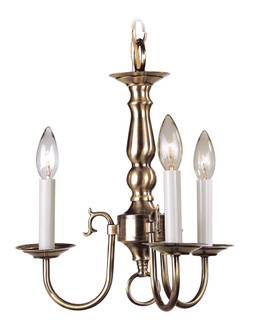 3 Light Antique Brass Mini Chandelier (108|5013-01)