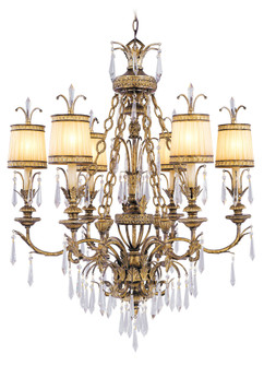 6 Light Vintage Gold Leaf Chandelier (108|8806-65)