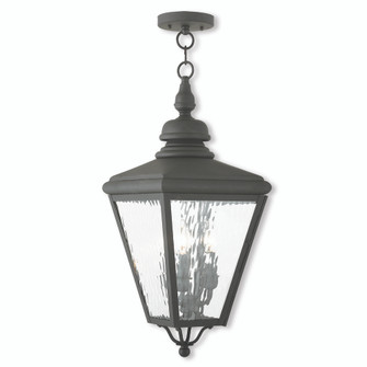 3 Light Black Outdoor Chain-Hang Lantern (108|2035-04)