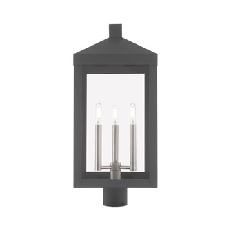 3 Lt Scandinavian Gray Outdoor Post Top Lantern (108|20586-76)