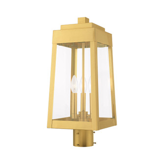 3 Lt Satin Brass Outdoor Post Top Lantern (108|20856-12)