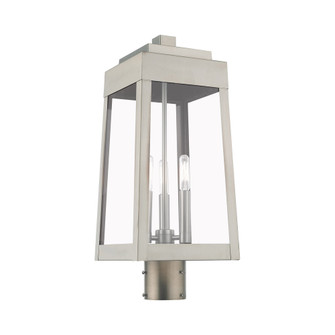 3 Lt Brushed Nickel Outdoor Post Top Lantern (108|20856-91)