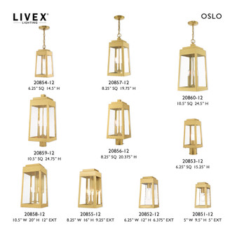 3 Lt Satin Brass Outdoor Wall Lantern (108|20858-12)