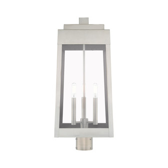 3 Lt Brushed Nickel Outdoor Post Top Lantern (108|20859-91)