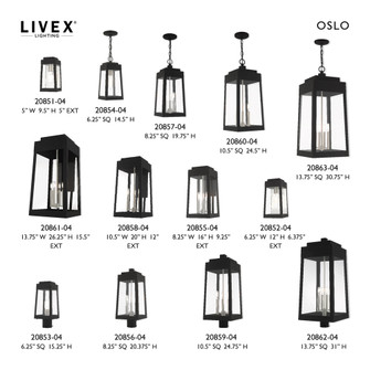 4 Lt Black Outdoor Post Top Lantern (108|20862-04)