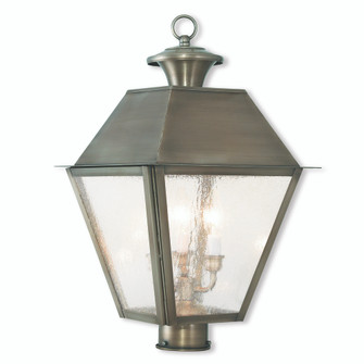 3 Light Vintage Pewter Post-Top Lantern (108|2169-29)