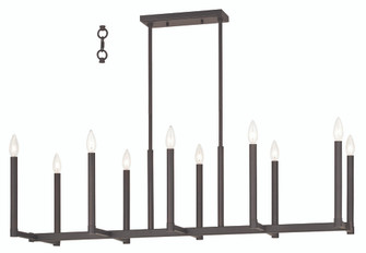 10 Light Bronze Linear Chandelier (108|40259-07)