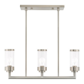 3 Lt Brushed Nickel Linear Chandelier (108|40473-91)