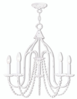 5 Light Antique White Chandelier (108|40795-60)