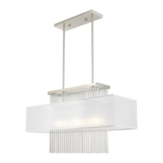 3 Lt Brushed Nickel Linear Chandelier (108|41143-91)