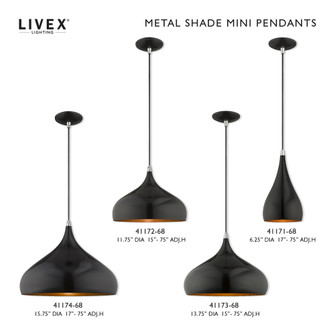 1 Lt Shiny Black Mini Pendant (108|41174-68)