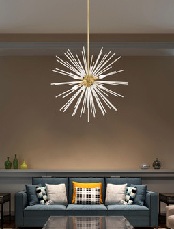 8 Lt Satin Brass Pendant Chandelier (108|41258-12)