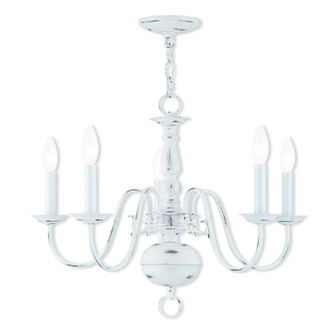 5 Lt Antique White Chandelier (108|5005-60)