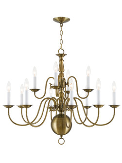 12 Light Antique Brass Chandelier (108|5014-01)