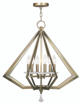 6 Light Antique Brass Chandelier (108|50666-01)