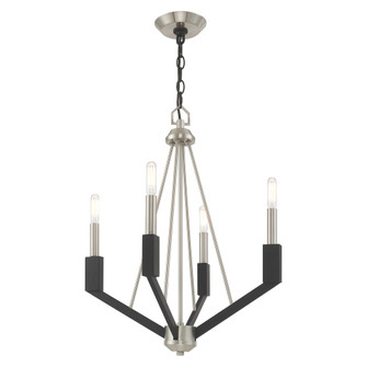 4 Lt Brushed Nickel & Black Mini Chandelier (108|51164-91)