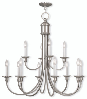 12 Light Brushed Nickel Chandelier (108|5149-91)