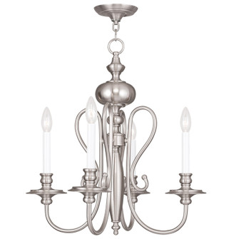 4 Light Brushed Nickel Chandelier (108|5164-91)