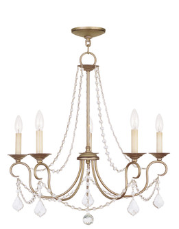 5 Light Antique Silver Leaf Chandelier (108|6515-73)