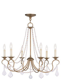 6 Light Antique Gold Leaf Chandelier (108|6516-48)